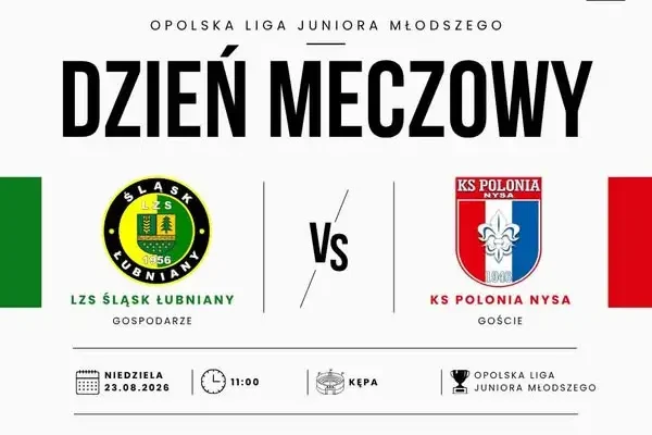 Mecz ligowy juniorów: Śląsk Łubniany zmierzy się z Polonią Nysa