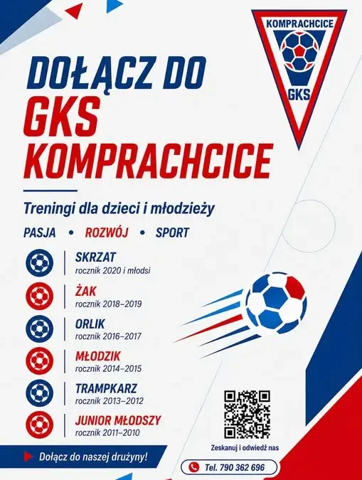 GKS Komprachcice zaprasza dzieci i młodzież na treningi piłkarskie