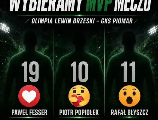 Głosowanie na MVP meczu z Olimpią Lewin Brzeski – nominowani Fesser, Popiołek i Błyszcz