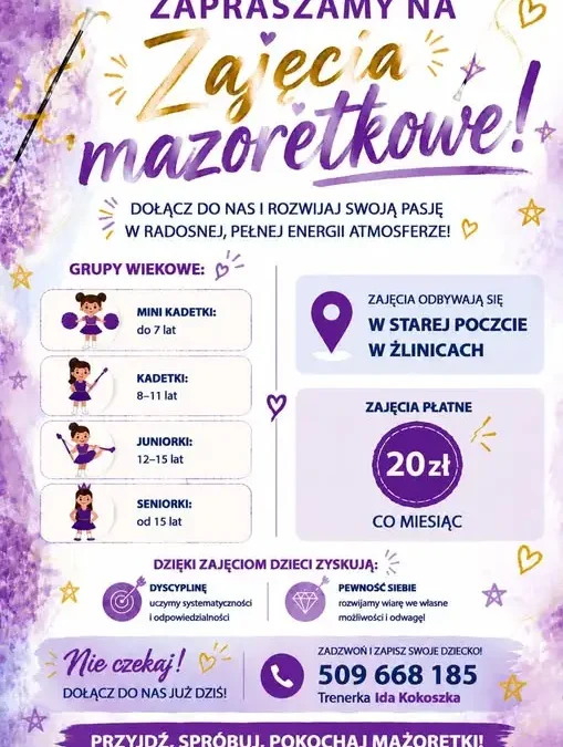 Zajęcia mażoretkowe w Żlinicach – zapisz dziecko już dziś!