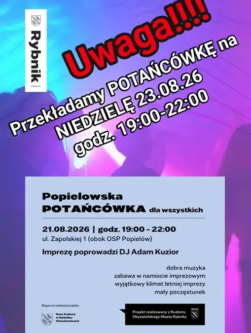 Potańcówka w Popielowie przełożona na niedzielę z powodu pogody