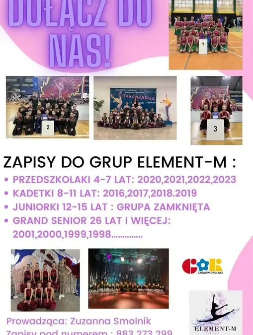 Cheerleaderki – zajęcia łączące gimnastykę z tańcem dla dzieci