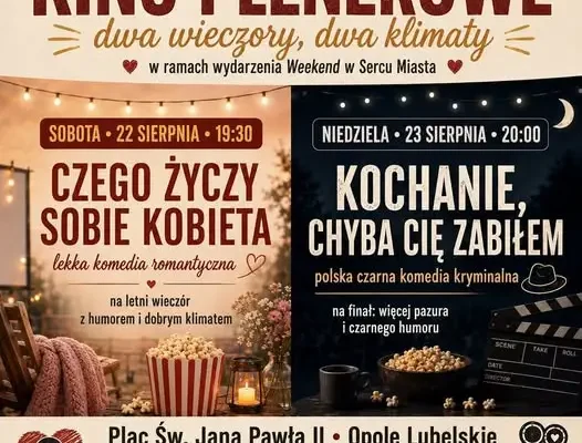 Weekend w Sercu Miasta: Kino pod chmurką w Opolu Lubelskim – sprawdź repertuar
