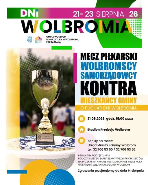 Dziś mecz inauguracyjny Dni Wolbromia: Samorządowcy kontra Mieszkańcy o puchar