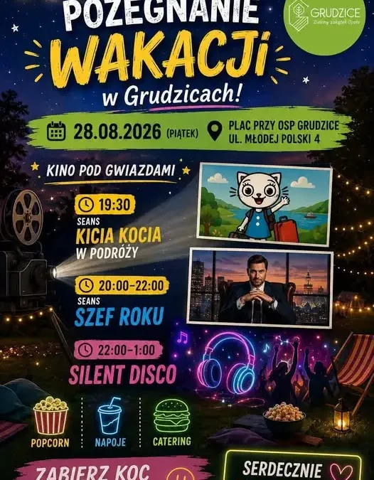 Kino pod Gwiazdami w Grudzicach – pożegnanie wakacji z OSP