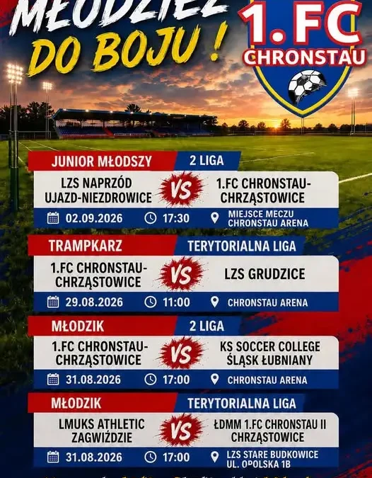 Weekend pełen piłkarskich emocji – młodzieżowe drużyny 1. FC Chronstau wracają do gry