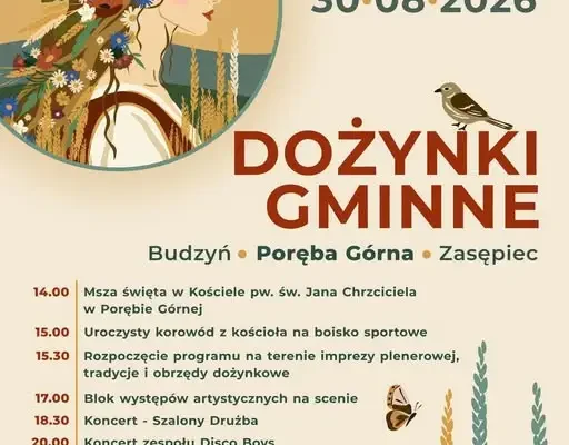 Dożynki Gminne 2026 w Porębie Górnej – święto plonów już w niedzielę
