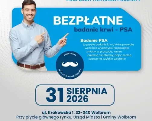 Bezpłatne badania PSA dla mężczyzn w Wolbromiu – 31 sierpnia