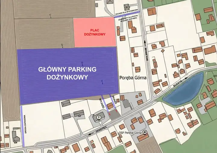 Dożynki Gminne w Porębie Górnej: organizacja ruchu i parkingi