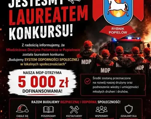 Młodzieżowa Drużyna Pożarnicza z Popielowa laureatem konkursu. 5 tys. zł na rozwój