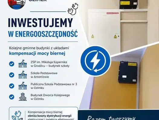 Gmina Ozimek inwestuje w energooszczędność – kompensacja mocy biernej w kolejnych obiektach