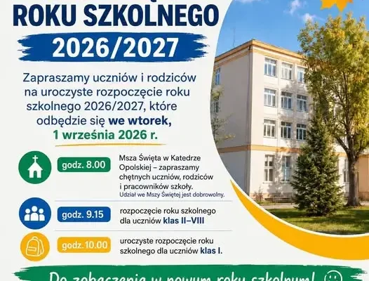 Rozpoczęcie roku szkolnego 2026/2027 w Opolu – plan uroczystości