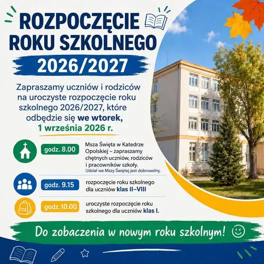 Rozpoczęcie roku szkolnego 2026/2027 w Opolu – plan uroczystości