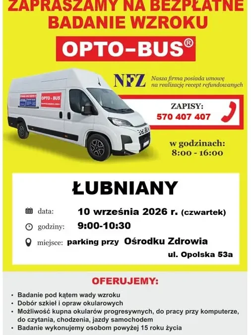 Bezpłatne badania wzroku w Lubnianach – zapisy trwają