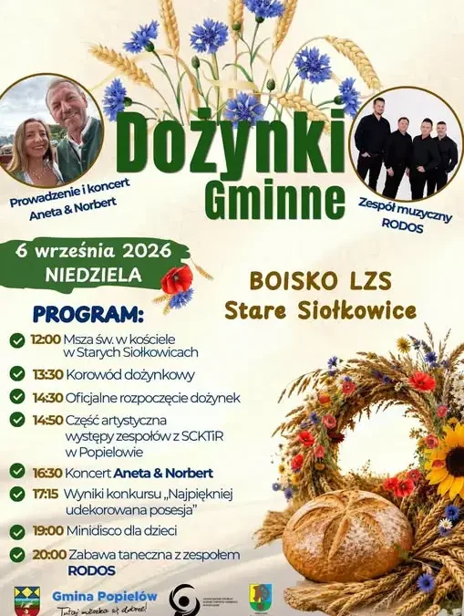 Dożynki Gminne w Starych Siołkowicach: muzycznie i rodzinnie 6 września