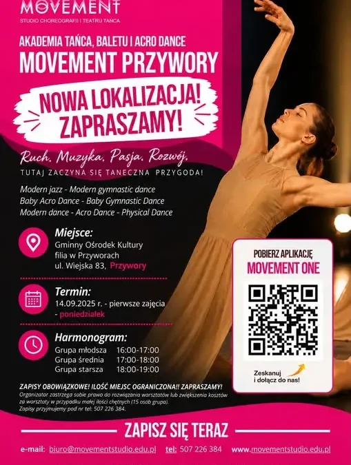 Movement Studio otwiera nową lokalizację w Przyworach – zapisy na zajęcia taneczne