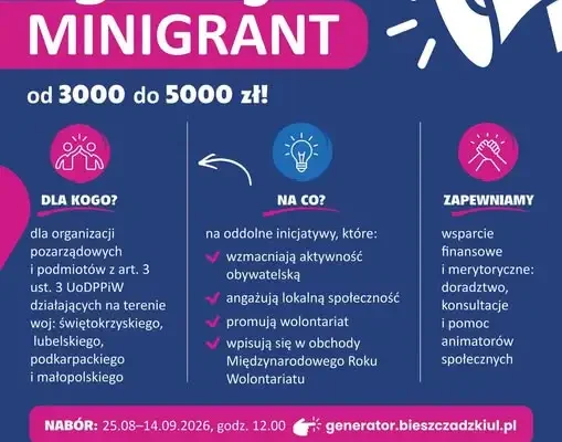 Minigranty na inicjatywy lokalne – nabór do 14 września