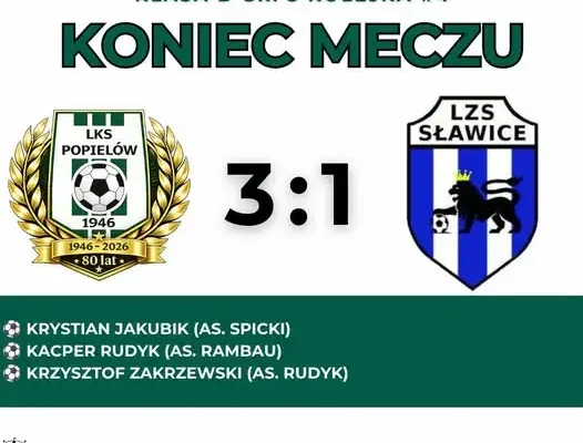 LKS Popielów wygrywa 4:0 w 4. kolejce Klasy B!