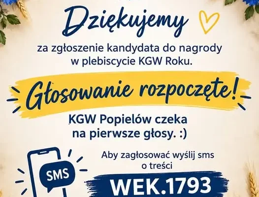 KGW Popielów walczy o tytuł KGW Roku – potrzebne głosy SMS