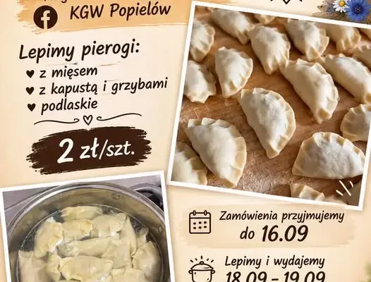 KGW Popielów lepi pierogi. Zamówienia do 16 września