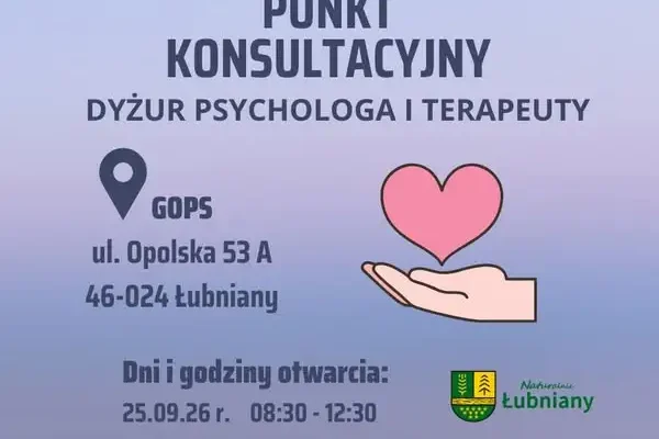 Punkt konsultacyjny z psychologiem i terapeutą – zapraszamy 25 września