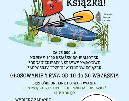 Marszałkowski Budżet Obywatelski Opolskiego: trwa głosowanie na zadanie „KaJak Książka” z Gminy Łubniany