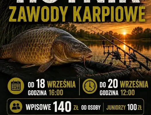 Zawody karpiowe nad stawem Hutnik – zapisy trwają, miejsca ograniczone