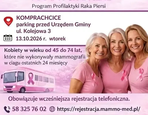 Bezpłatna mammografia w Komprachcicach – 13 października 2026