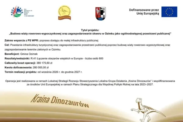 Ozimek z nową wiatą rowerową i zagospodarowanym skwerem – inwestycja za blisko 380 tys. zł