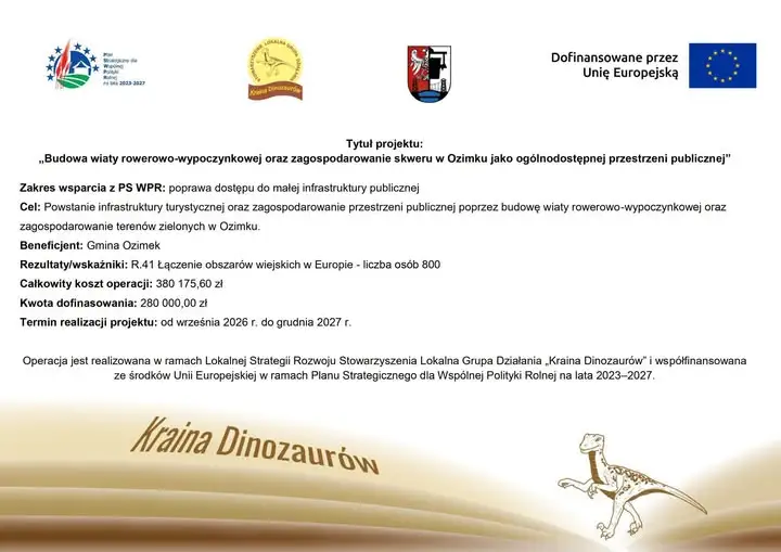 Ozimek z nową wiatą rowerową i zagospodarowanym skwerem – inwestycja za blisko 380 tys. zł