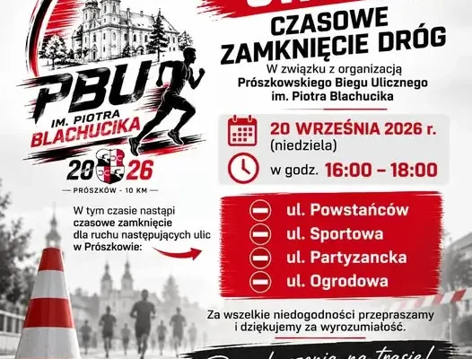 Prószkowski Bieg Uliczny 2026 – czasowe zamknięcie ulic już 20 września