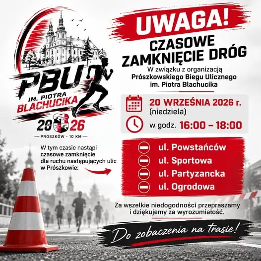 Prószkowski Bieg Uliczny 2026 – czasowe zamknięcie ulic już 20 września