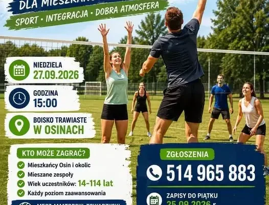 Amatorski mecz siatkówki w Osinach – sportowa integracja dla mieszkańców