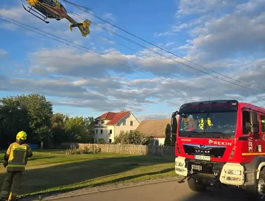 Gorzów Śląski: dwulatek wypił płyn do konserwacji płytek. Wezwano śmigłowiec LPR