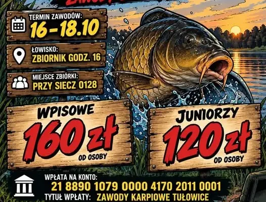 Zawody karpiowe Koła „No Kill” PZW Tułowice – 16–18 października