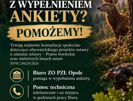 Konsultacje społeczne Prawa łowieckiego – ZO PZŁ Opole pomaga w wypełnieniu ankiety