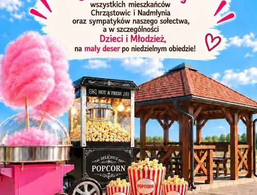 Chrząstowice i Nadmłynie: niedzielne spotkanie przy altanie z watą cukrową i popcornem