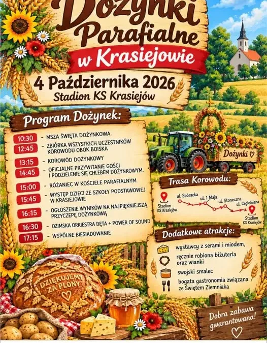 Dożynki Parafialne w Krasiejowie – święto plonów już 4 października