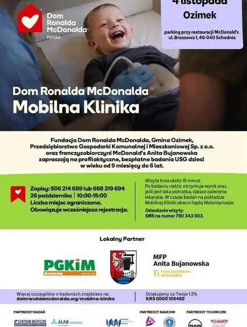 Bezpłatne badania USG dla dzieci z gminy Ozimek – zapisy już wkrótce
